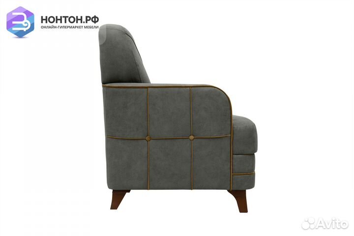 Кресло Черри серое / горчичное