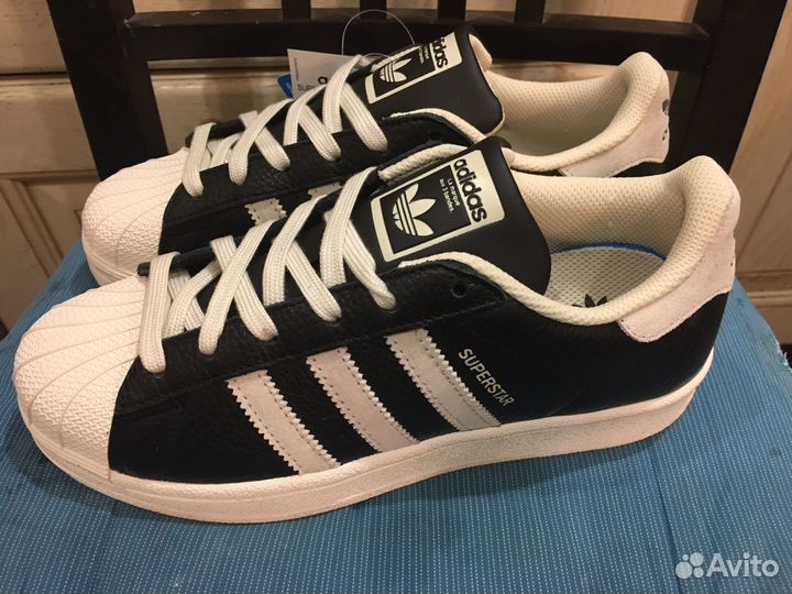 Кроссовки adidas superstar черные кожаные