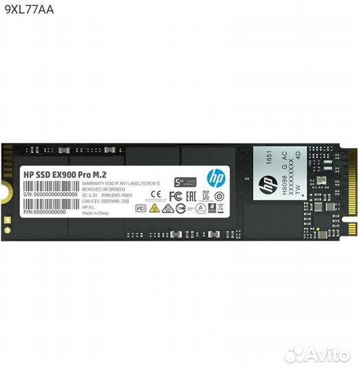 Диск SSD HP EX900 Pro M.2 2280 1TB PCIe NVMe 3.0 x