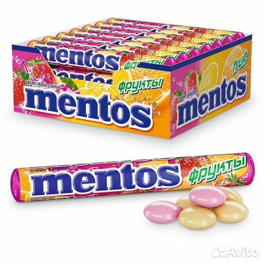 Жевательные драже Mentos Фрукты 37 г