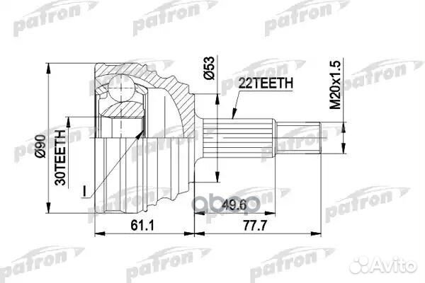 ШРУС наружн к-кт 22x53.2x30 VW: golf, jetta, VE