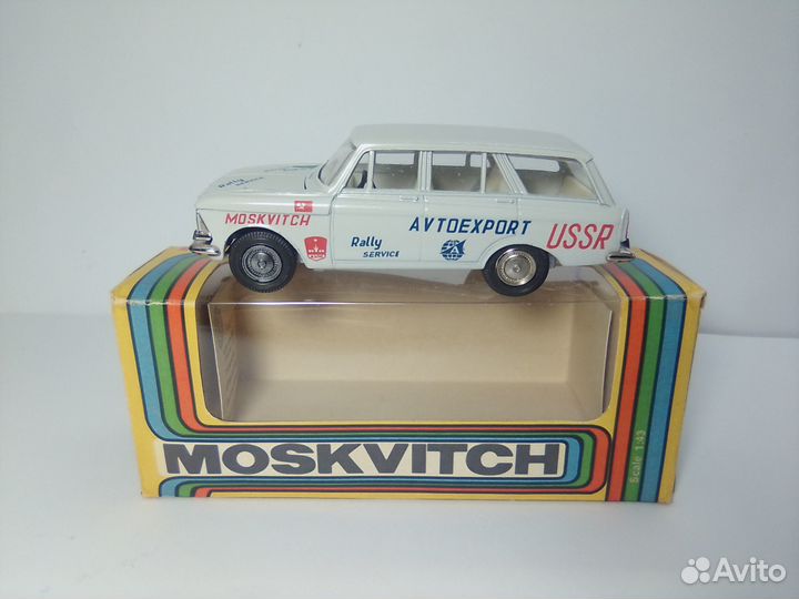 Москвич 426 белый ралли, 1987 г. постномер 1:43