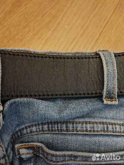 Мужской кожаный крафтовый ремень новый