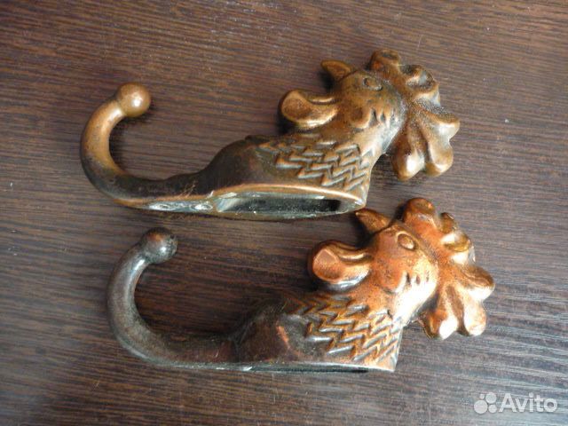 Старинный крючок вешалка СССР петух 2 штуки