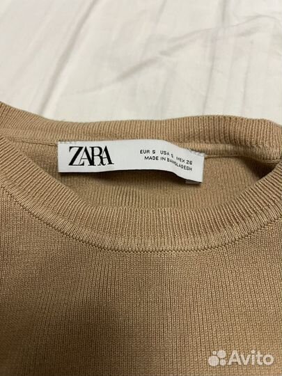 Кроп топ с длинным рукавом zara