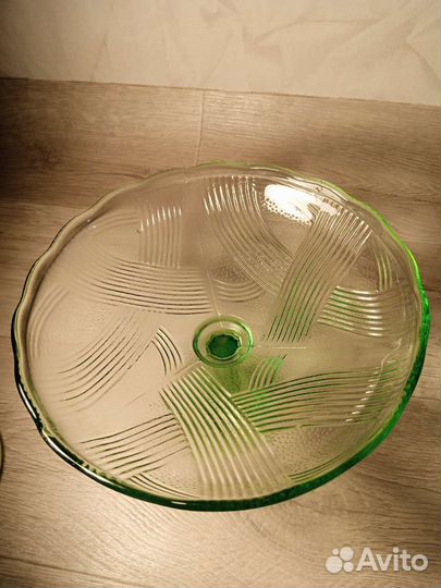 Ваза под фрукты на ножке стекло СССР