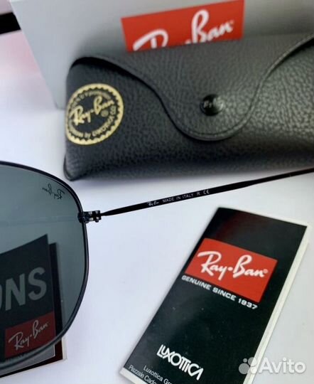 Очки ray ban hexagonal 54 черные