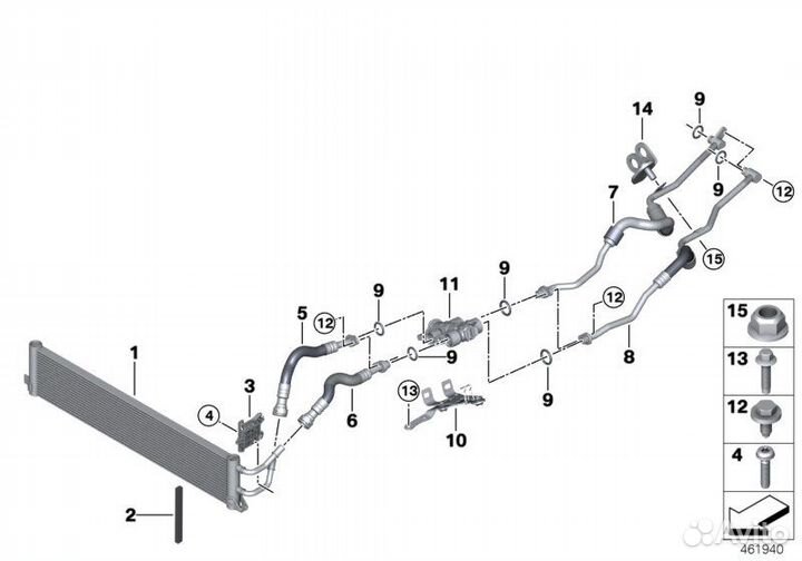 Радиатор охлаждения кпп BMW M5 F90 M8 F91
