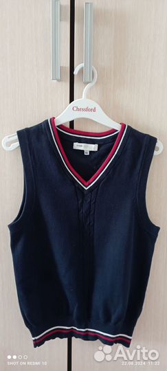 Школьный жилет 134 синий