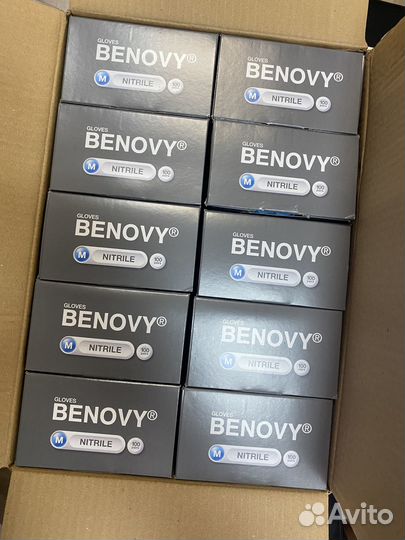 Перчатки нитриловые benovy