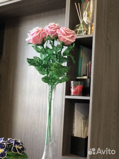 Розы из бисера