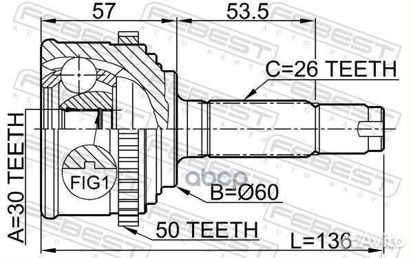 ШРУС наружный 0310-CF4A50 Febest