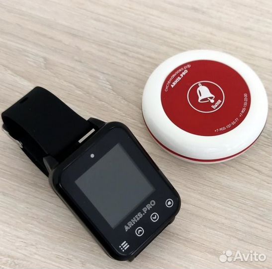 Кнопка вызова официанта и часы пейджер Элит