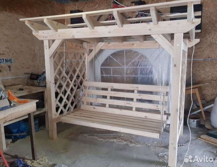 Деревянная качеля пергола решетки шпаллера