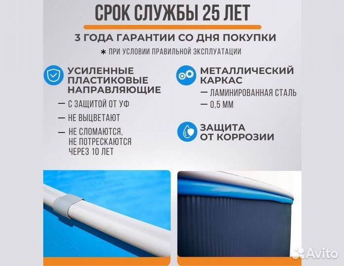 Каркасный бассейн 244 на 125