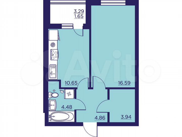 1-к. квартира, 42,2 м², 2/18 эт.