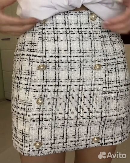 Твидовая юбка мини