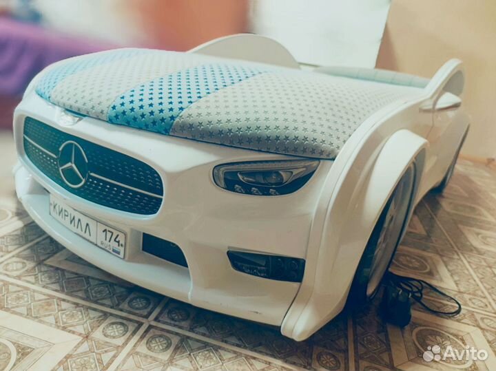 Кровать детская машина с матрасом mercedes