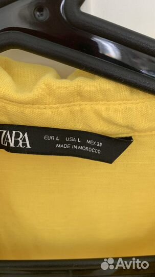 Платье желтое Zara льняное