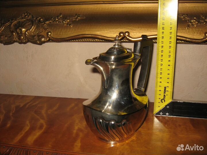 Кувшин чайник латунь посеребренный