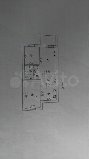3-к. квартира, 60 м², 2/5 эт.