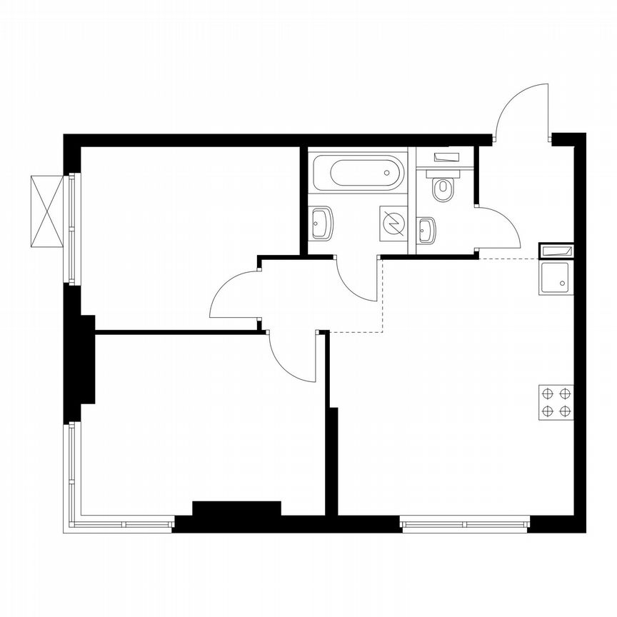 2-к. квартира, 48,3 м², 2/23 эт.