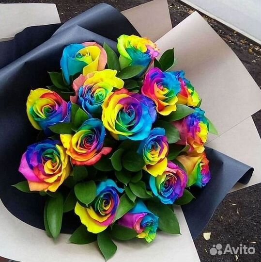 Радужные розы Букеты с доставкой