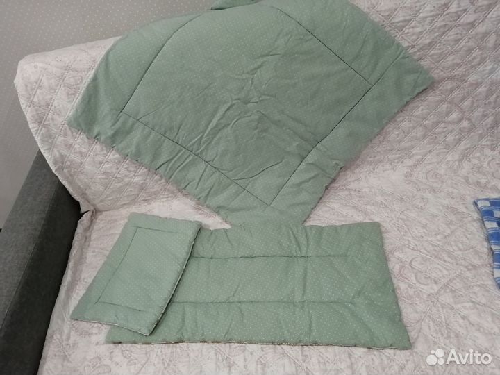 Комплект в коляску подушка матрас одеяло