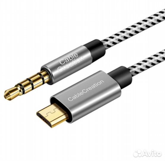 Hi-Fi Кабель Audio Jack 3,5 mm - Micro USB