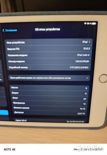 iPad mini 4 16gb