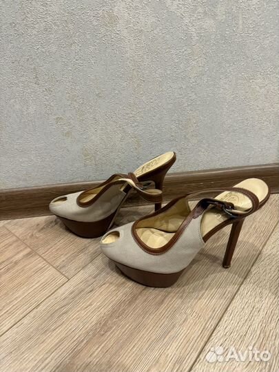 Босоножки 36 размер текстиль+кожа