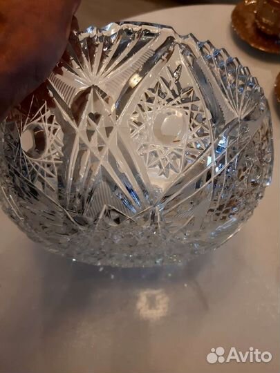 Ваза для фруктов хрусталь