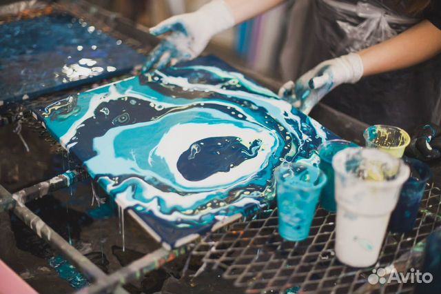 Арт терапия мастер классы жидкий акрил Fluid Art