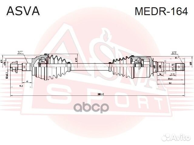 Привод передний правый 37X1001X30 medr-164 asva