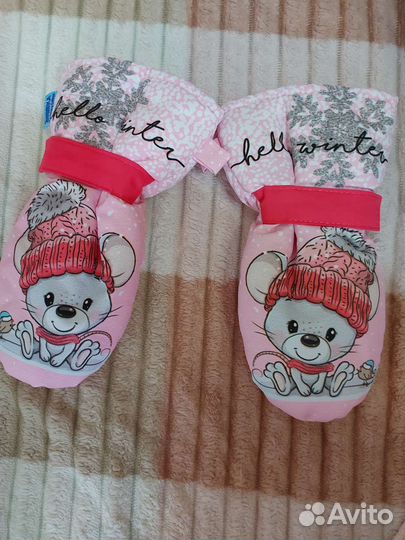 Варежки на девочку 2-4 года