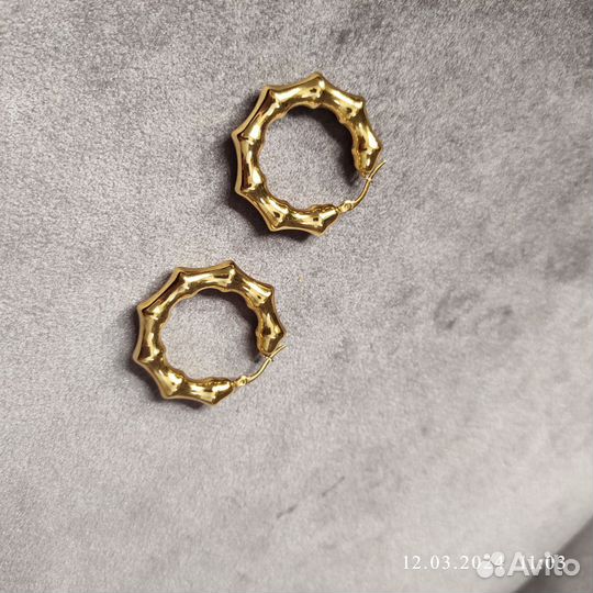 Серьги женские кольца в стиле gucci