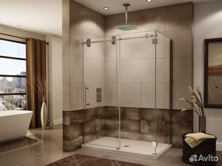 Стеклянные душевые для ванной