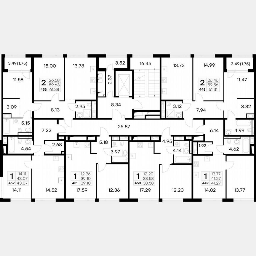 2-к. квартира, 62,8 м², 7/19 эт.
