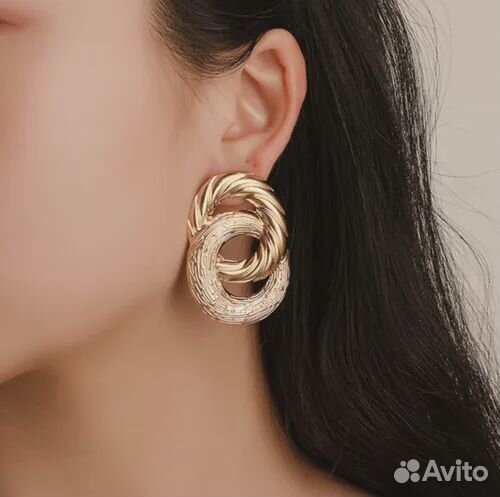 Серьги из двух колец