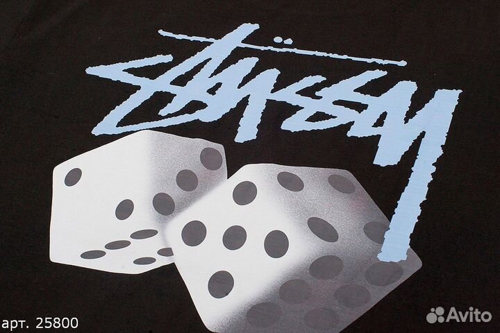 Футболка Stussy blue dice Чёрная