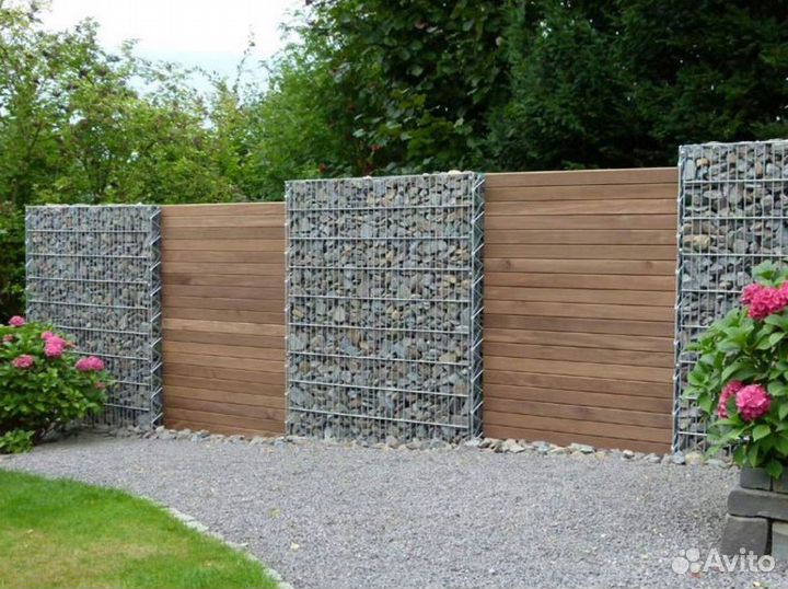 Монтаж забора из габионов