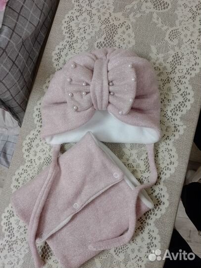 Шапка и снуд для девочки зима