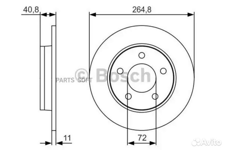 Bosch 0986479S50 Тормозной диск