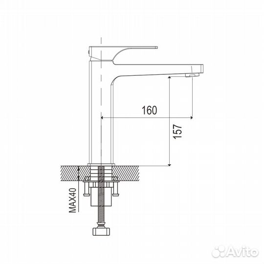 Смеситель для раковины Rose R10 R1001, хром