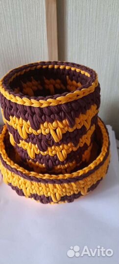 Корзины, сумки, коврики вязаные