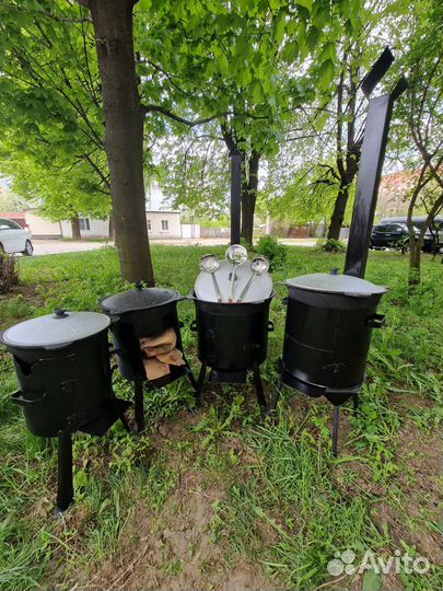 Казан чугунный, печь под казан, посуда, специи