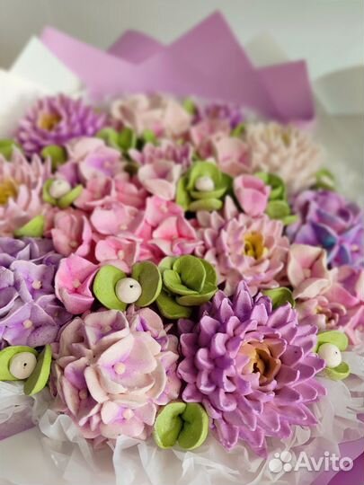 Вкусный букет из зефира для мамы на день рождения