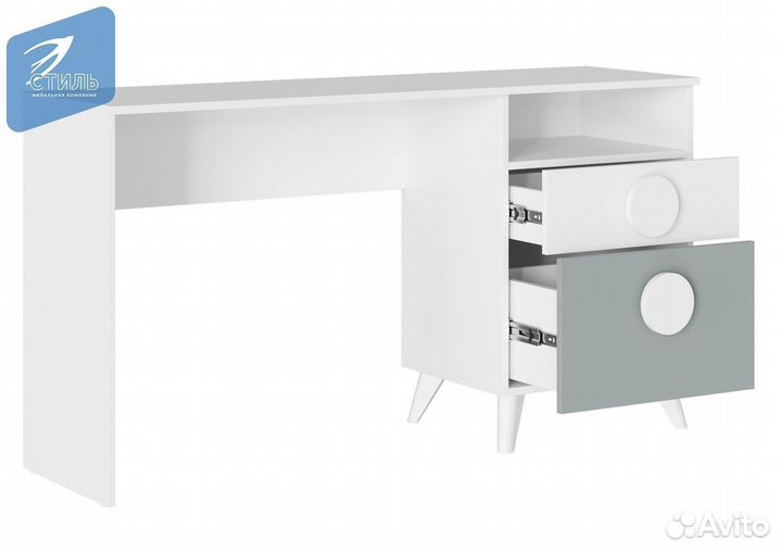 Кубо Стол письменный Белый (гладкий) Грин Грей Соф