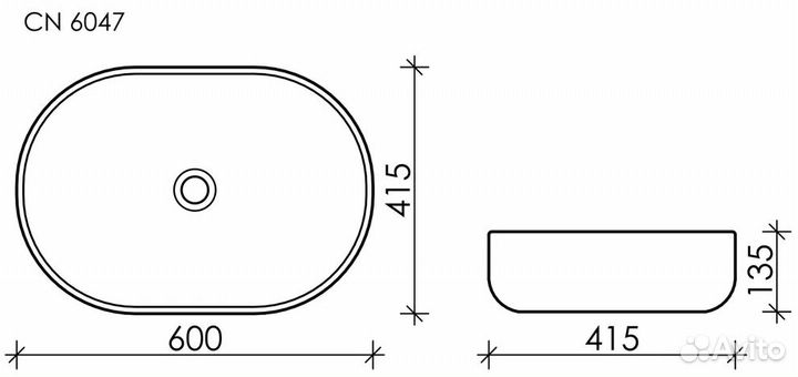 Накладная раковина Ceramica Nova CN6047