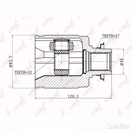 Lynxauto CI-3402 шрус внутренний перед прав/лев